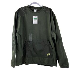 Nike NSW Fleece Sweatshirt Winter Sequoia Light Lemon DD4854-355 Size XL NWT